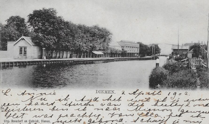 Groeten uit Diemen ca. 1900 en nu
